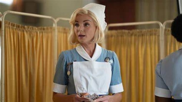 Helen George as Nurse Trixie Franklin, Linda Bassett as Nurse Phyllis Crane, Megan Cusack as Nurse Nancy Corrigan in Call The Midwife
